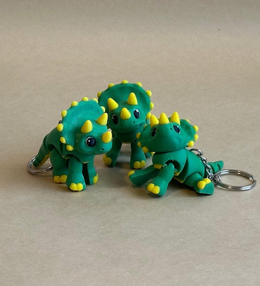 Tipsy Triceratops - Articulated Flexi moving keychain