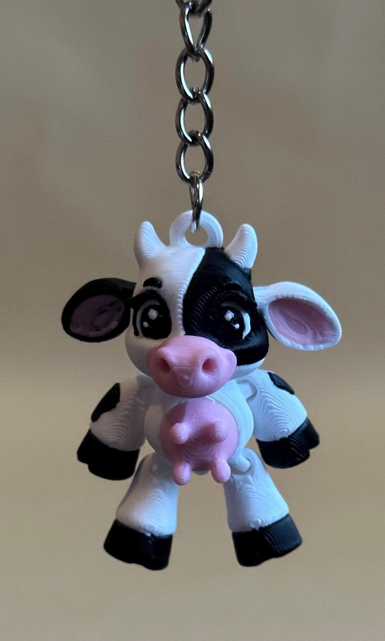 White Cow - Articulated Flexi Keychain