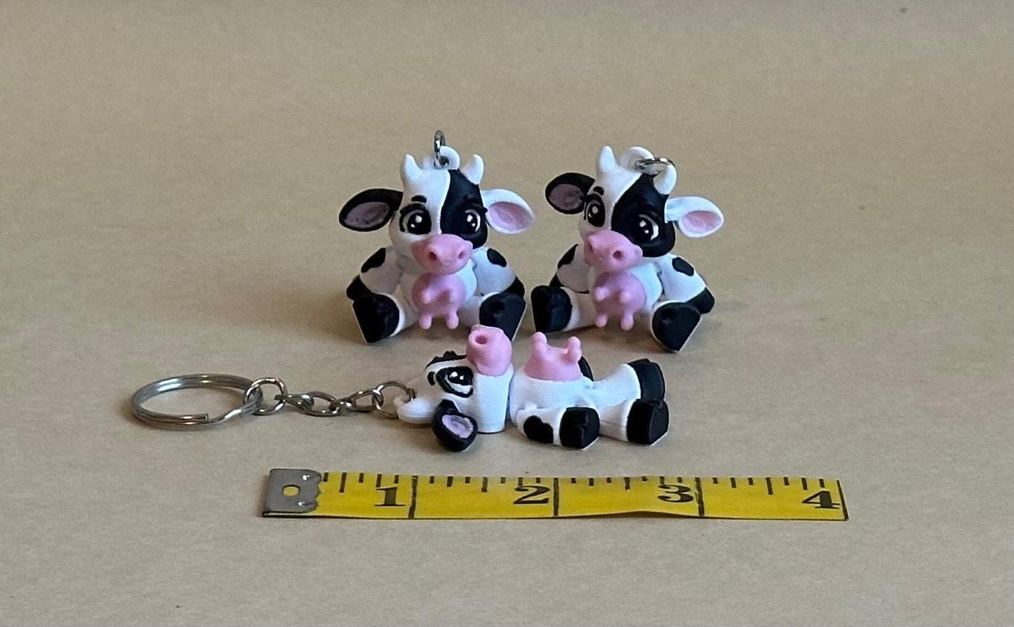 White Cow - Articulated Flexi Keychain