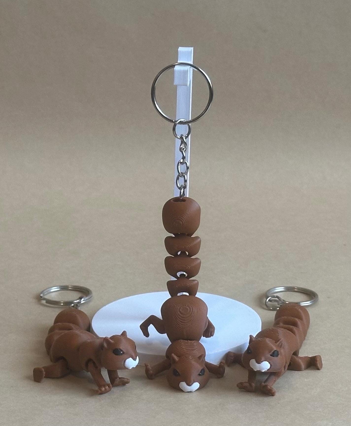 Squiggly Squirrel - Articulated Flexi moving keychain