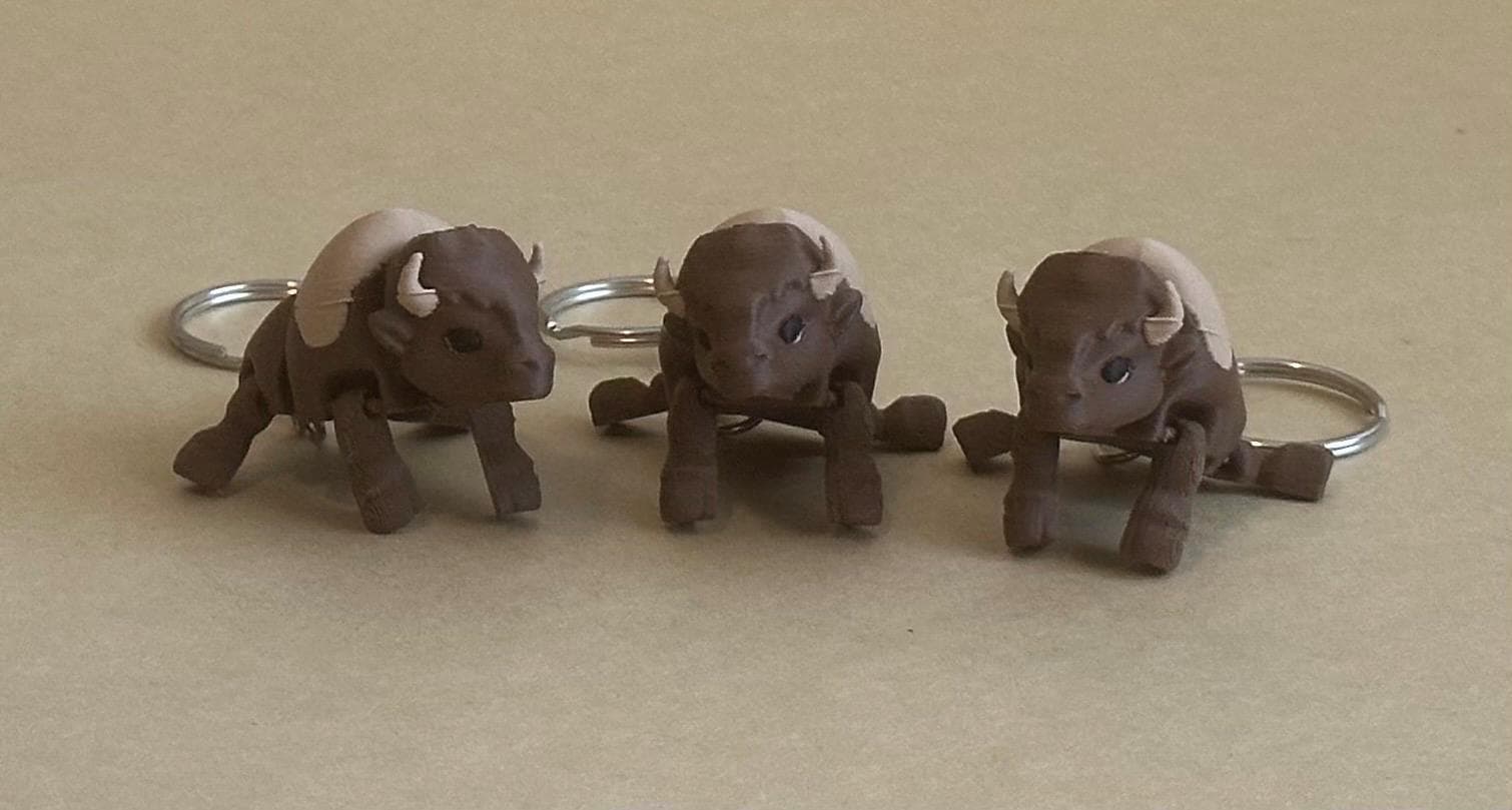 Bendy Bison - Articulated Flexi moving keychain