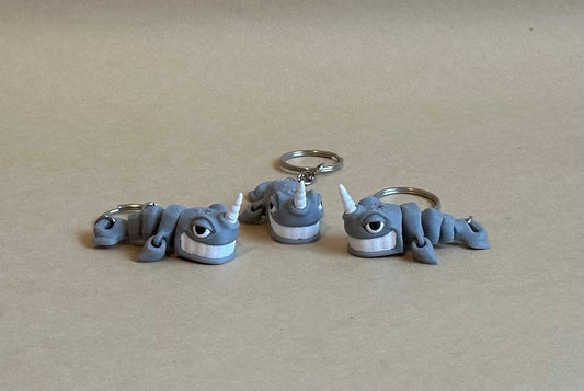 Narwhal Articulated Flexi Keychain