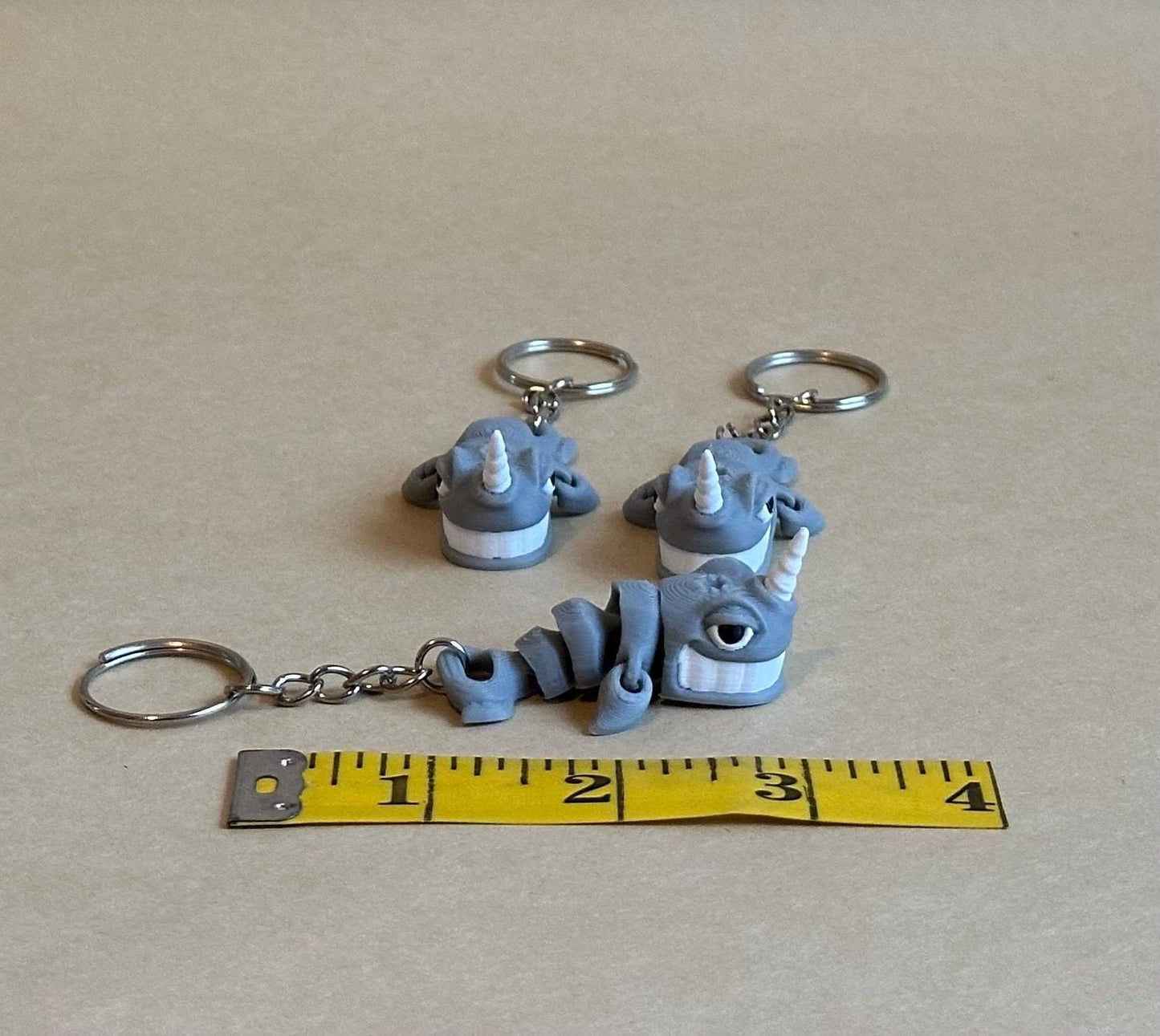 Narwhal Articulated Flexi Keychain