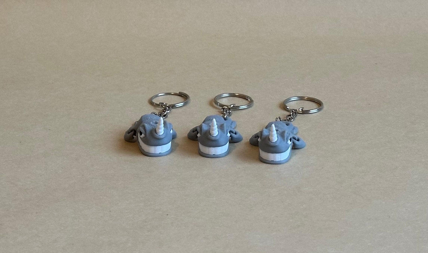 Narwhal Articulated Flexi Keychain