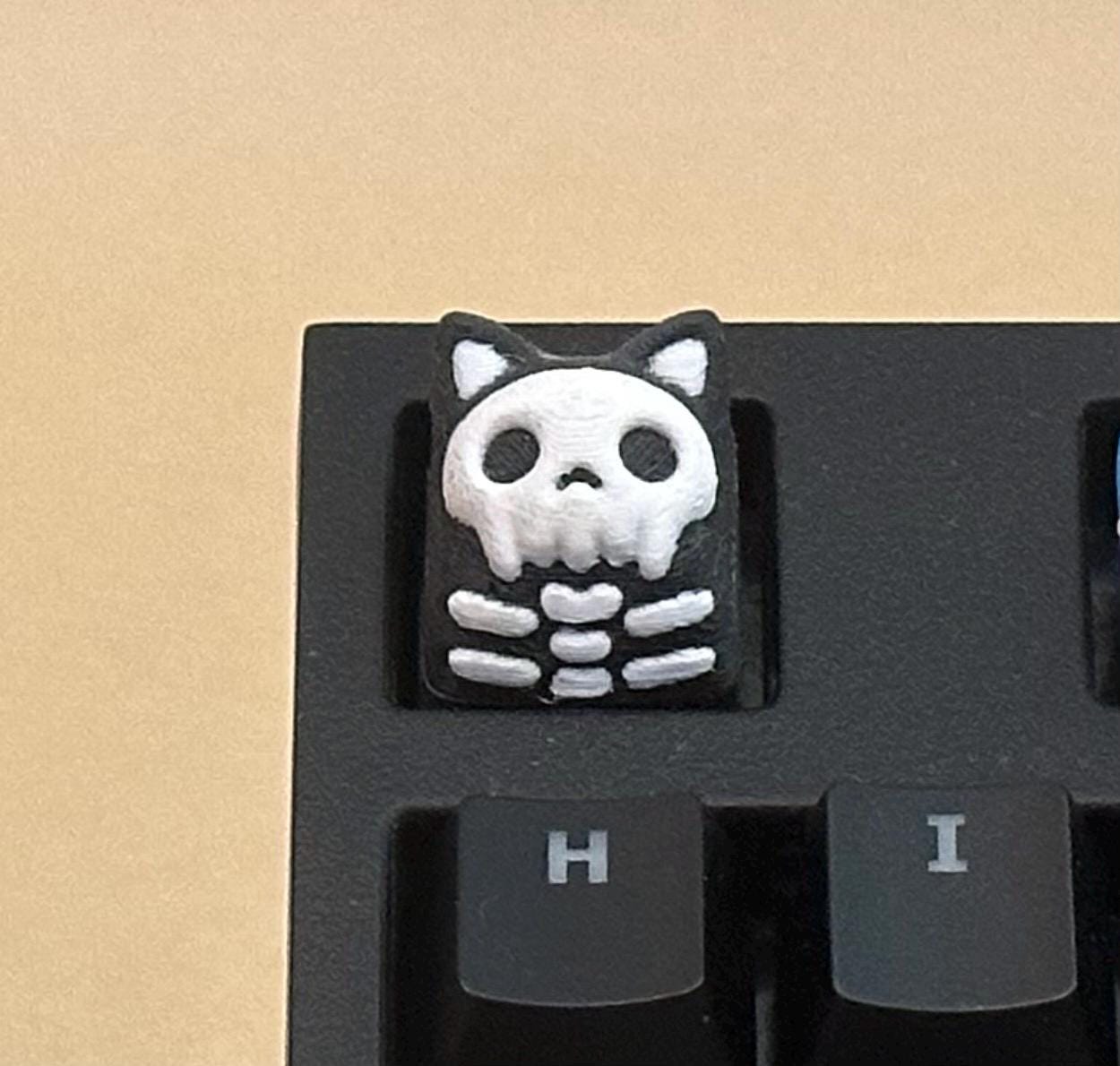 Skeleton Cat - Artisan Mechanical Keyboard Keycap - Cherry MX Switch