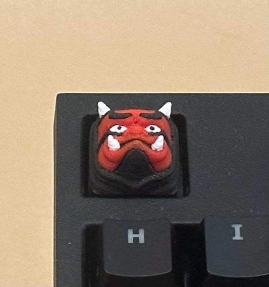Red Oni Mask - Artisan Mechanical Keyboard Keycap - Cherry MX Switch