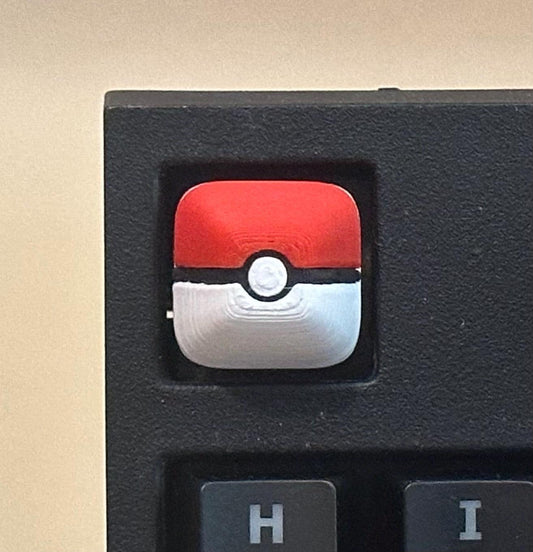Pokeball inspired - Artisan Mechanical Keyboard Keycap - Cherry MX Switch