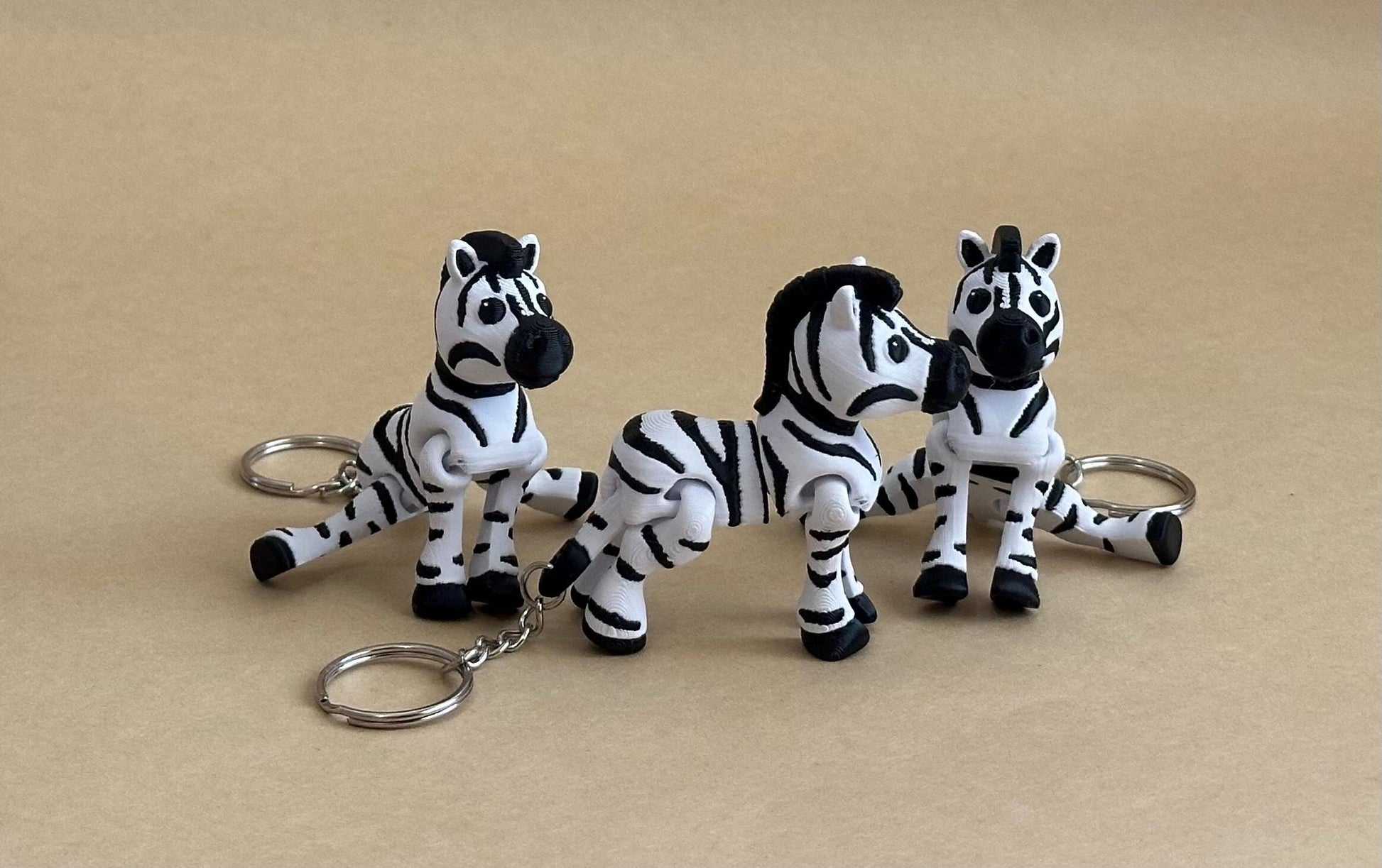 Zany Zebra - Articulated Flexi Keychain
