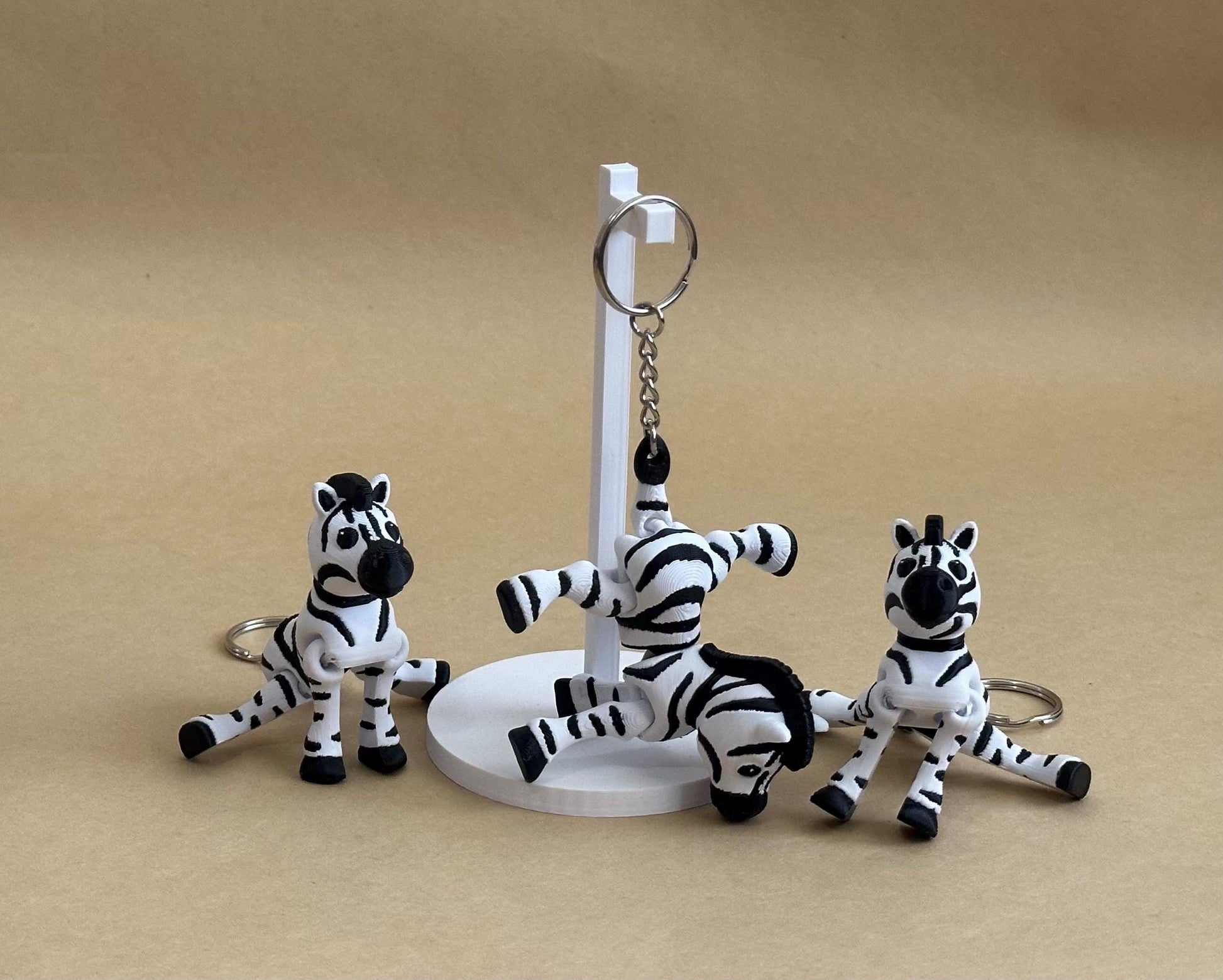 Zany Zebra - Articulated Flexi Keychain
