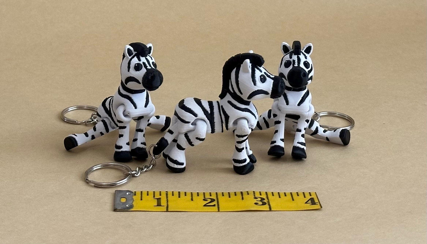 Zany Zebra - Articulated Flexi Keychain