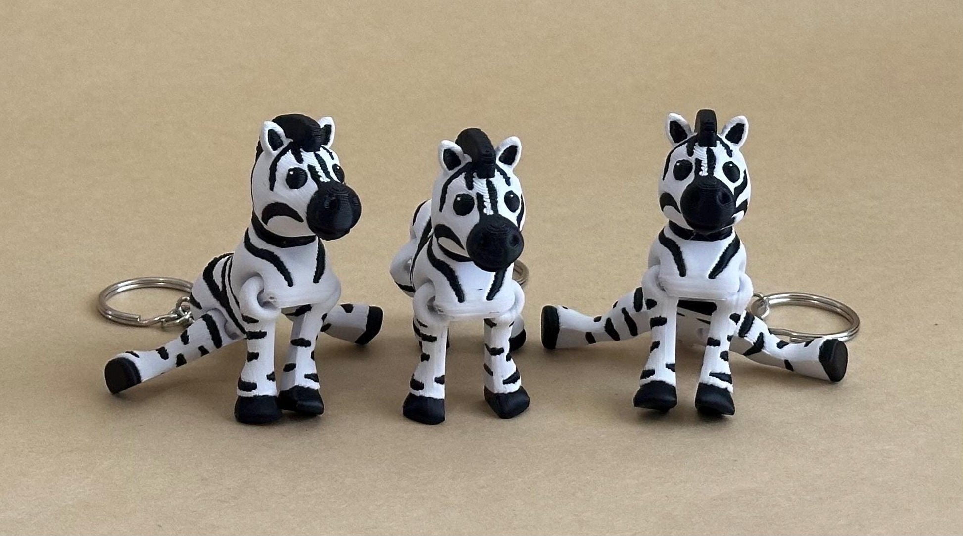 Zany Zebra - Articulated Flexi Keychain