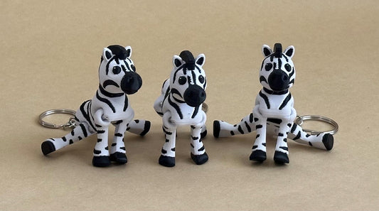 Zany Zebra - Articulated Flexi Keychain