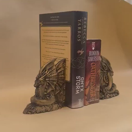 Dragon Bookends 3D Gold