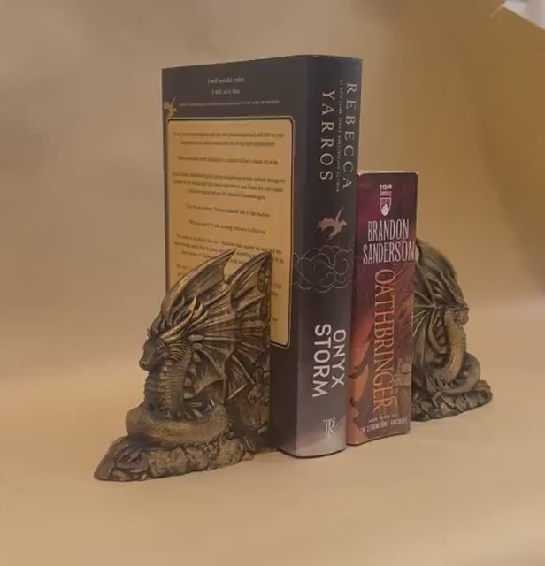 Dragon Bookends 3D Gold