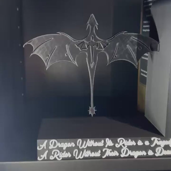 Dragon Bookend - iron flame fourth wing inspired - quote