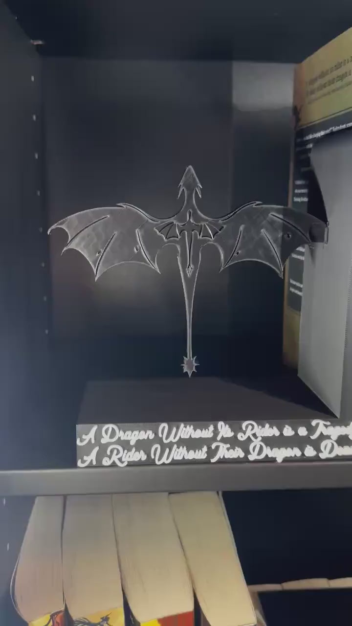 Dragon Bookend - iron flame fourth wing inspired - quote