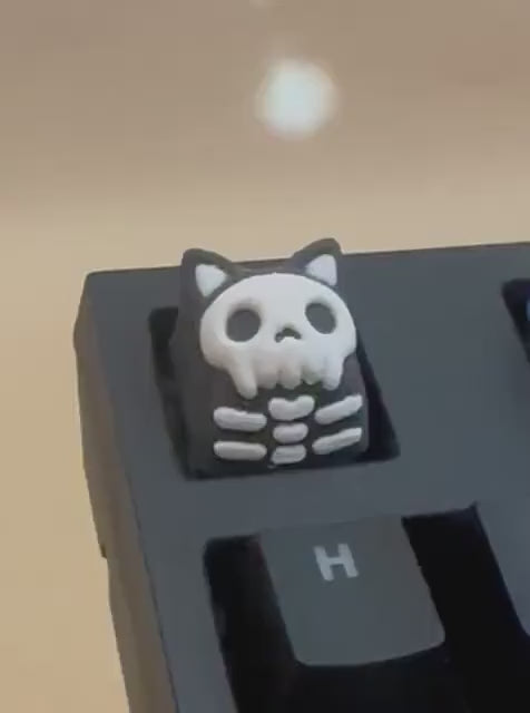 Skeleton Cat - Artisan Mechanical Keyboard Keycap - Cherry MX Switch