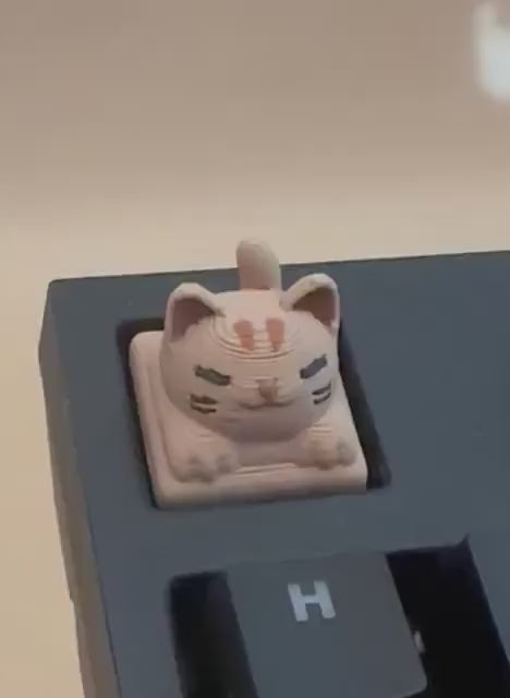 Brown cat - Artisan Mechanical Keyboard Keycap - Cherry MX Switch