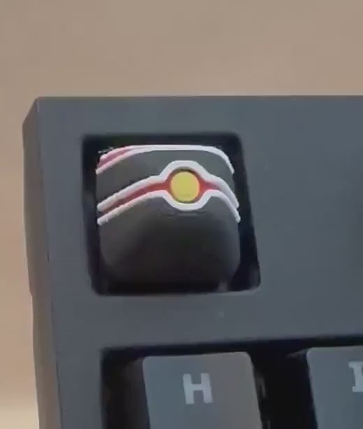 Luxury Ball Pokeball inspired - Artisan Mechanical Keyboard Keycap - Cherry MX Switch