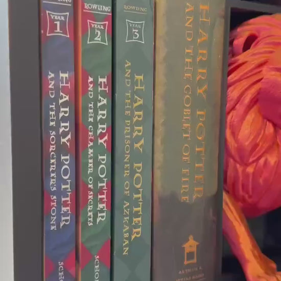 Red Gold Lion Gryffindor house inspired 3D Book Nook