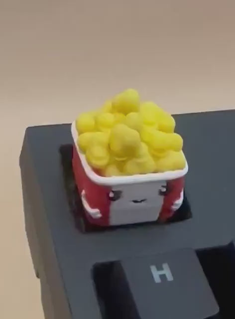 Popcorn guy - Artisan Mechanical Keyboard Keycap - Cherry MX Switch
