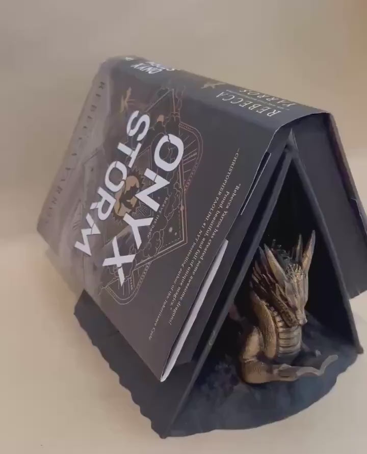 Winged Reading Dragon 3D Gold Book Stand Holder Display Page Keeper