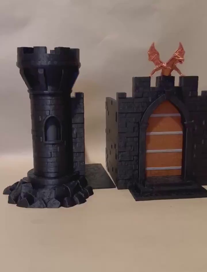Castle Bookend - Three Piece - Moving gate and storage towers!