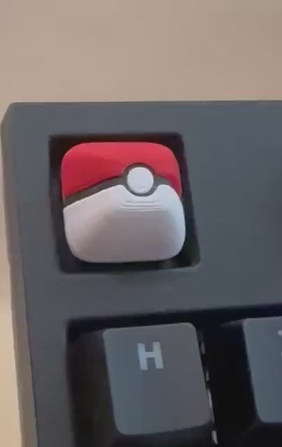 Pokeball inspired - Artisan Mechanical Keyboard Keycap - Cherry MX Switch