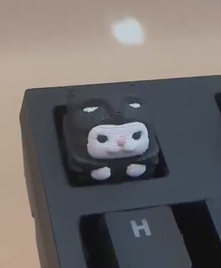 Batman Cat - Artisan Mechanical Keyboard Keycap - Cherry MX Switch